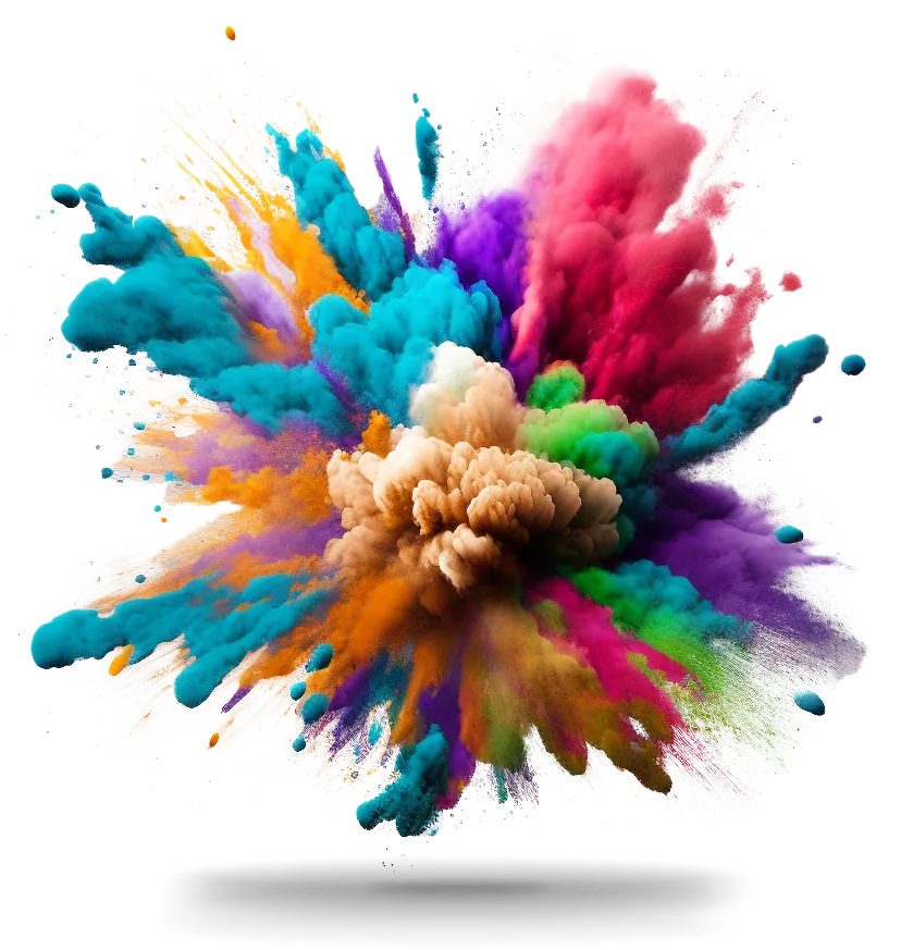 Esplosione di polveri colorate: l'energia del mercato del colore